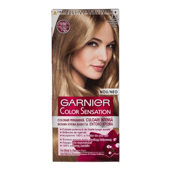 Vopsea de par permanenta cu amoniac Garnier Color Sensation 7.0 Blond Opal Delicat, 110 ml Vopsea de par permanenta cu amoniac Garnier Color Sensation 7.0 Blond Opal Delicat, 110 ml
