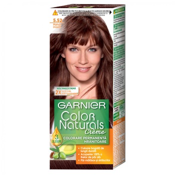 Vopsea de par permanenta cu amoniac Garnier Color Naturals 5.52 Mahon Irizat, 110 ml Vopsea de par permanenta cu amoniac Garnier Color Naturals 5.52 Mahon Irizat, 110 ml