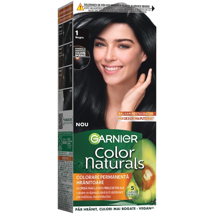 Боя за коса с амоняк Garnier Color Naturals 1, Черна