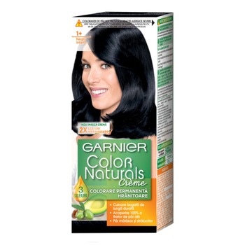 Vopsea de par permanenta cu amoniac Garnier Color Naturals 1+ Negru Intens, 110 ml Vopsea de par permanenta cu amoniac Garnier Color Naturals 1+ Negru Intens, 110 ml