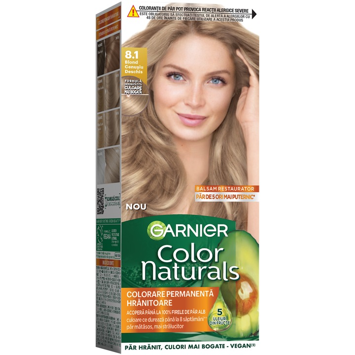 Боя за коса с амоняк Garnier Color Naturals 8.1, Пепеляво светло русо
