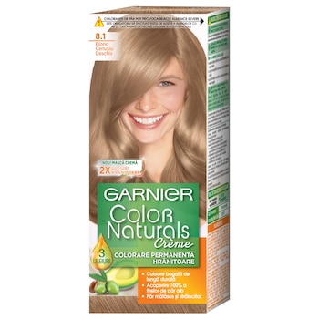 Vopsea de par permanenta cu amoniac Garnier Color Naturals 8.1 Blond Cenusiu Deschis, 110 ml Vopsea de par permanenta cu amoniac Garnier Color Naturals 8.1 Blond Cenusiu Deschis, 110 ml