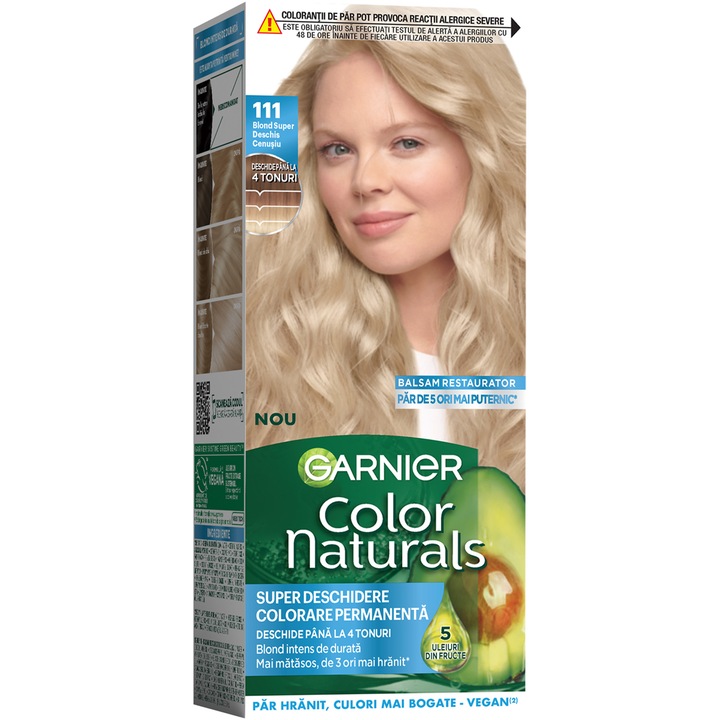 Боя за коса с амоняк Garnier Color Naturals 111, Много пепеляво светло русо