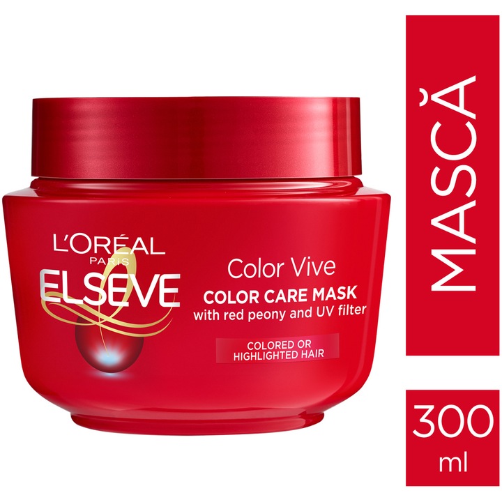 Masca de par L'Oreal Paris Elseve Color Vive pentru par vopsit, 300 ml