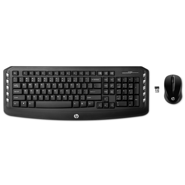 Комплект безжични клавиатура и мишка HP Wireless Classic Desktop, Черни