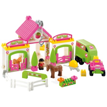Set cuburi Ecoiffier Abrick Clubul de echitatie Set cuburi Ecoiffier Abrick Clubul de echitatie