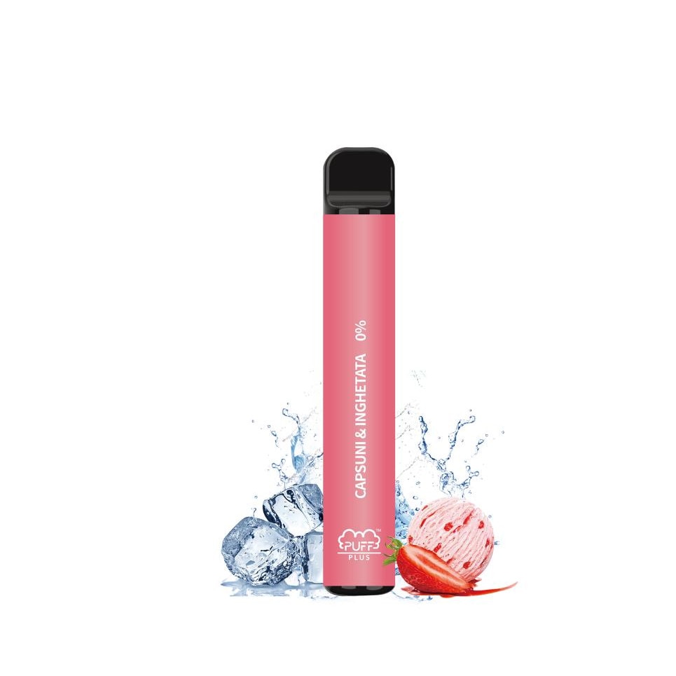Електронна цигара Puff Plus 800 всмуквания Strawberry&Ice Cream 0% без ...
