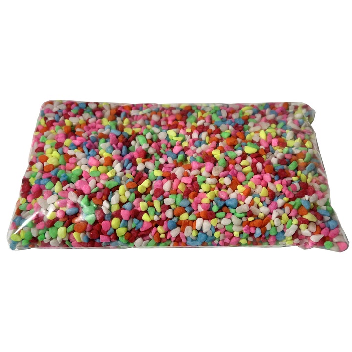 Pietris colorat pentru acvariu mix 1 kg