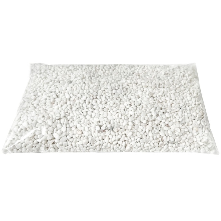 Pietris alb acvariu granulatie 2 - 5 mm cantitate 1 kg
