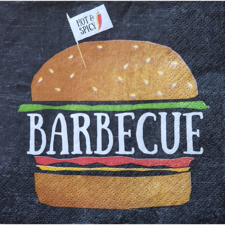 Set 20 servetele de masa, 33 x 33 cm, model Barbecue