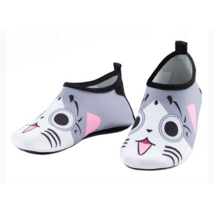 Papuci pentru Copii, utilizare la Plaja, in Apa sau la sala de Sport, Alb/Gri/Roz
