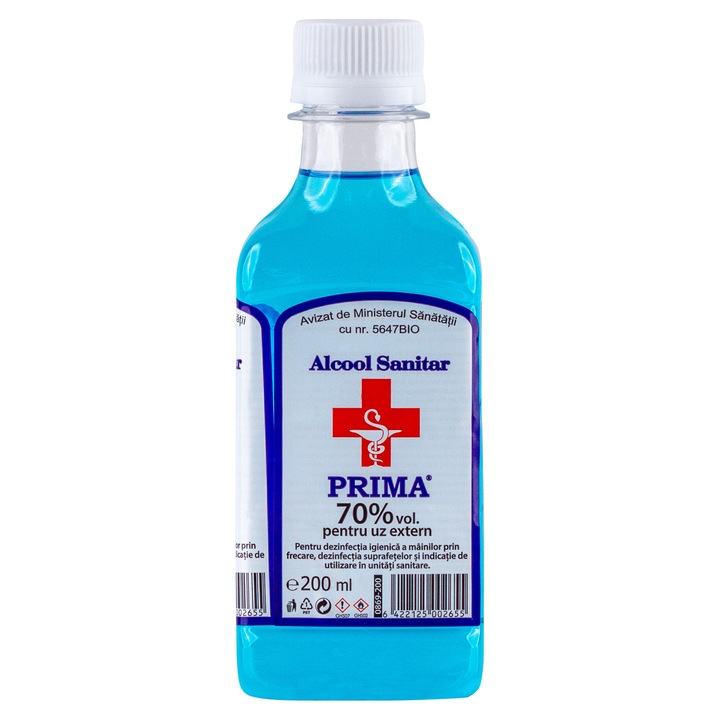Spirt medicinal PRIMA 70% alcool sanitar, 200ml PET