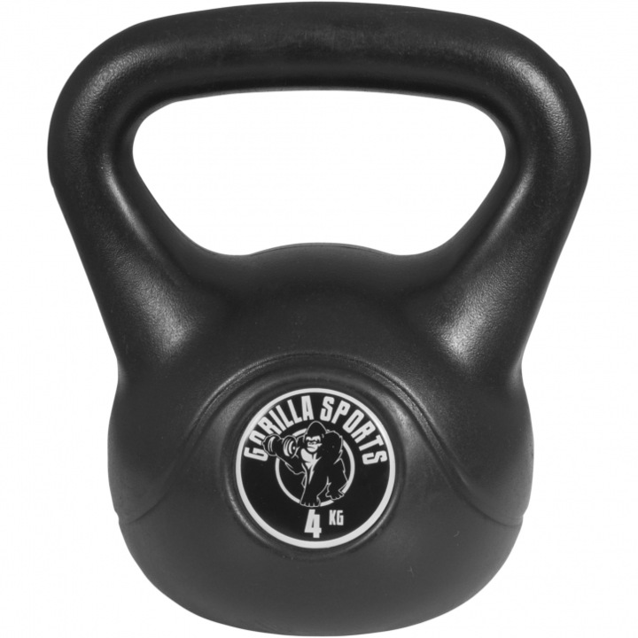 Gantera Kettlebell umplut cu ciment, Gorilla Sports, 4kg