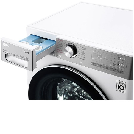 Masina de spalat rufe cu uscator LG F4DV910H2EA, Spalare 10.5 kg, Uscare 7 kg, 1400 rpm, Clasa E, Motor AI Direct Drive, Steam+, TurboWash, ThinQ, Alb