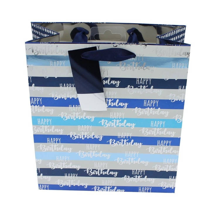 Punga cadou M hartie male stripes