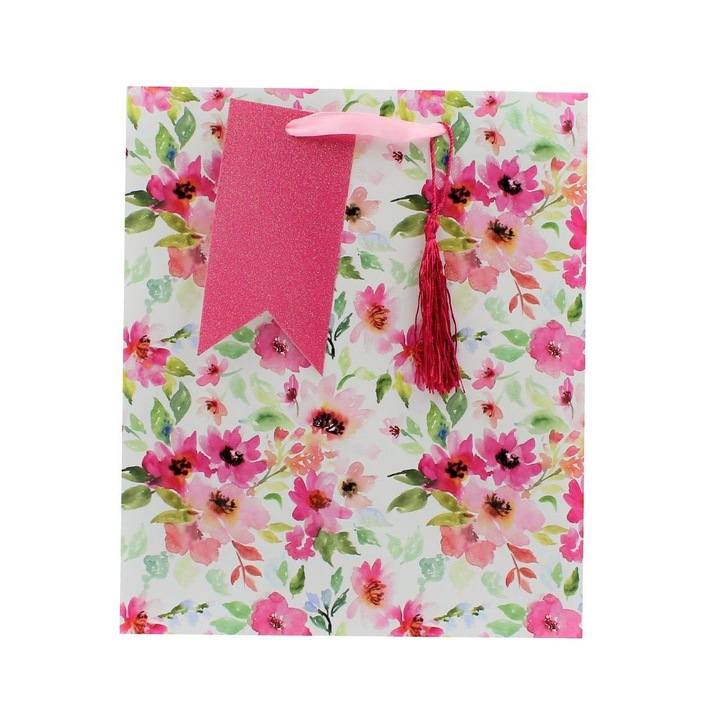 Punga cadou M hartie watercolour flors