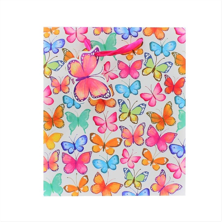 Punga cadou M hartie light butterflies