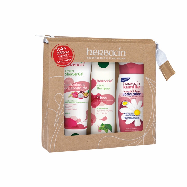 Set ingrijirea corpului Herbacin Body Care Fruity, Herbacin, 750 ml