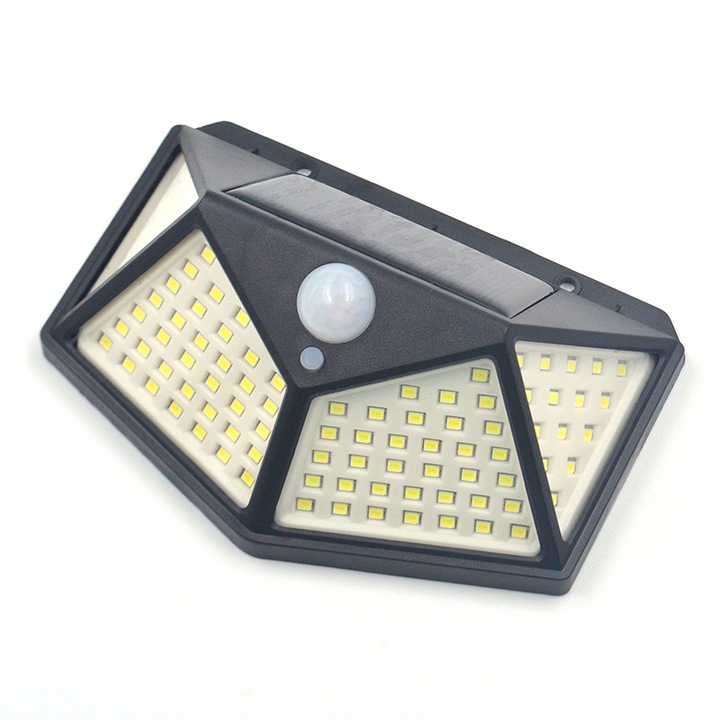 Lampa cu incarcare solara si senzor de miscare, 100 leduri, 1800 mAH