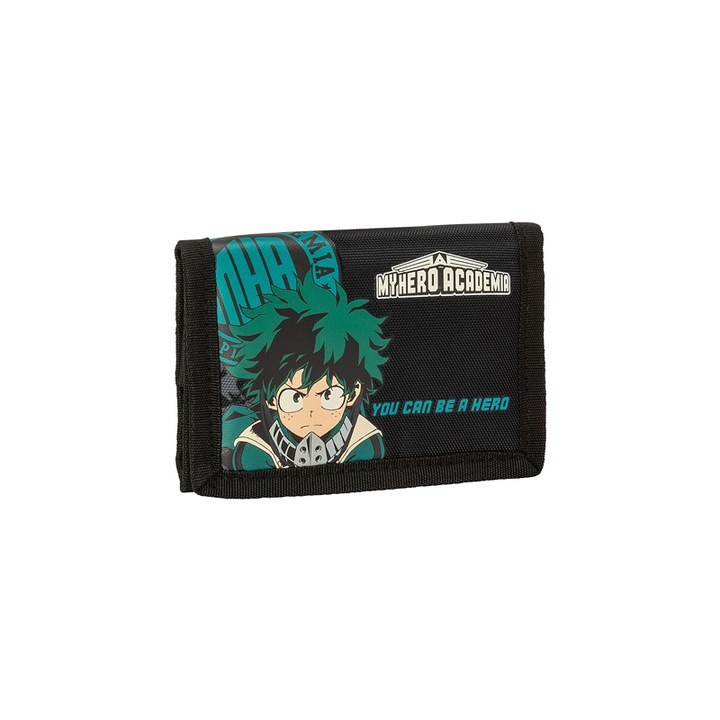 Портфейл My Hero Academia Comix Anime, 17.5 x 9 x 2 cm, Черен