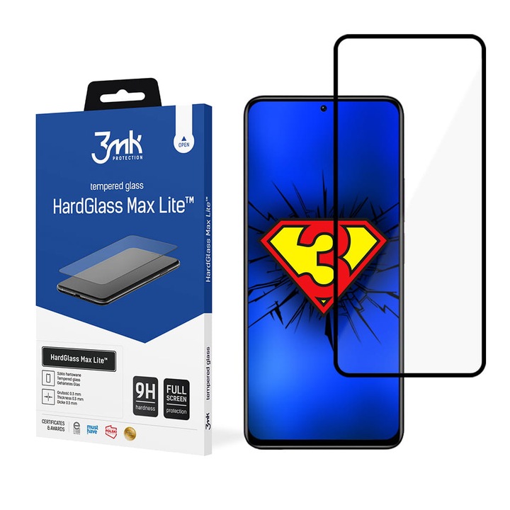 Folie protectie ecran telefon 3MK, Sticla, Compatibil cu Xiaomi Redmi note 11 / 11S, Transparent / Negru