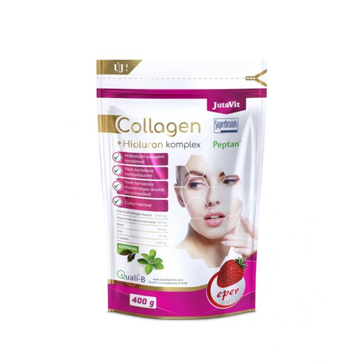 Collagen + Hialuron Complex Capsuni 400g JUTAVIT