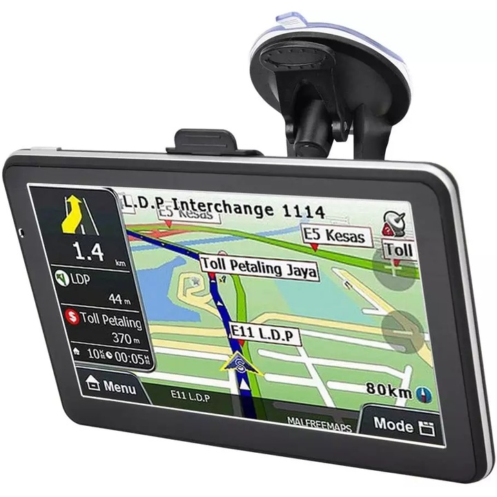 GPS-navigátor 710, 7 hüvelykes érintőképernyővel, 8 GB memória, 256 millió gyorsítótár, felbontás 800 x 480 pixel, akkumulátor kapacitása 1800 mAh, IGO/Navitel térképek, Európa térkép, élethosszig tartó térképfrissítések