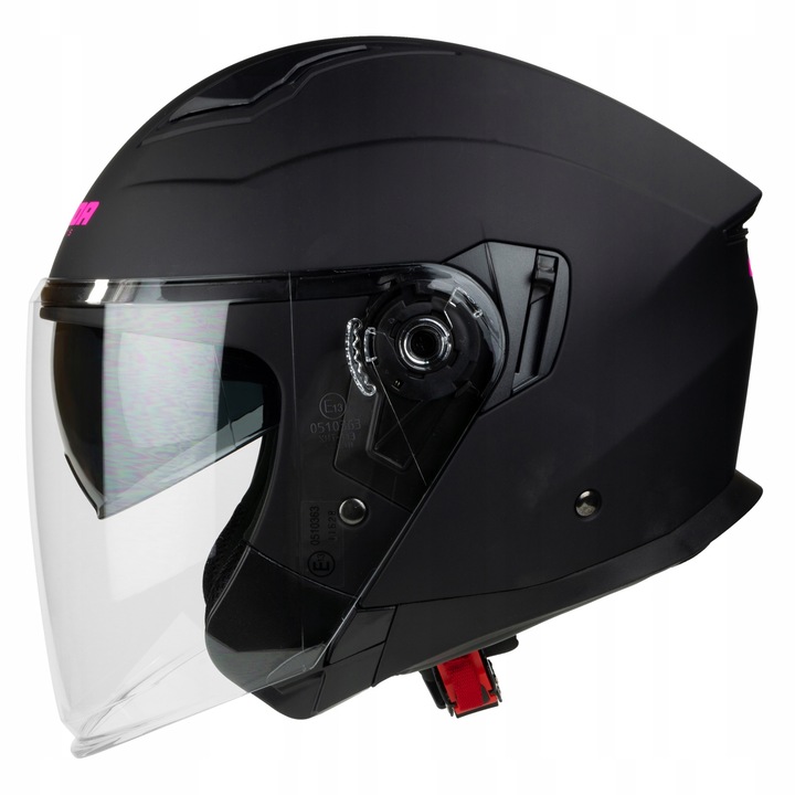 Casca protectie moto Cassida Jet-Tech Blenda, Policarbonat, Negru/Roz, XS