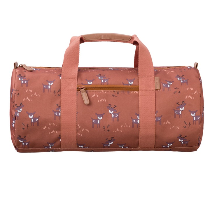 Geanta pentru excursii/activitati sportive, Fresk, 25 x 44 x 20 cm, Model caprioare, Maro