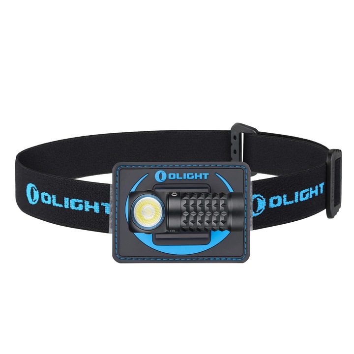 Фар за глава, Olight, Студено бял LED, 1000 лумена, Черен/Син