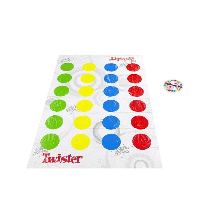 Настолна игра Hasbro, TWISTER, Постелка, Рулетка, Дъска, Стрелка, 6+ години, Многоцветен