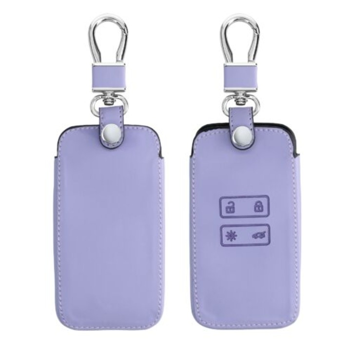 Autókulcs fedél Renault / Dacia - 4 gomb - Keyless Go, kwmobile, nubuk bőr, lila, 48564.108