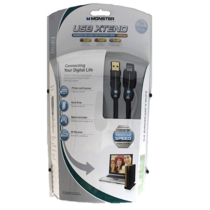 Többfunkciós USB kábel hossza 2m Fekete