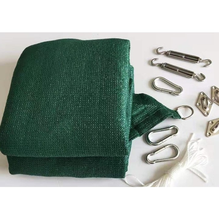 Original - Prelata de soare/ Copertina de tip parasolar, triunghiulara, 3x3x3 m, verde