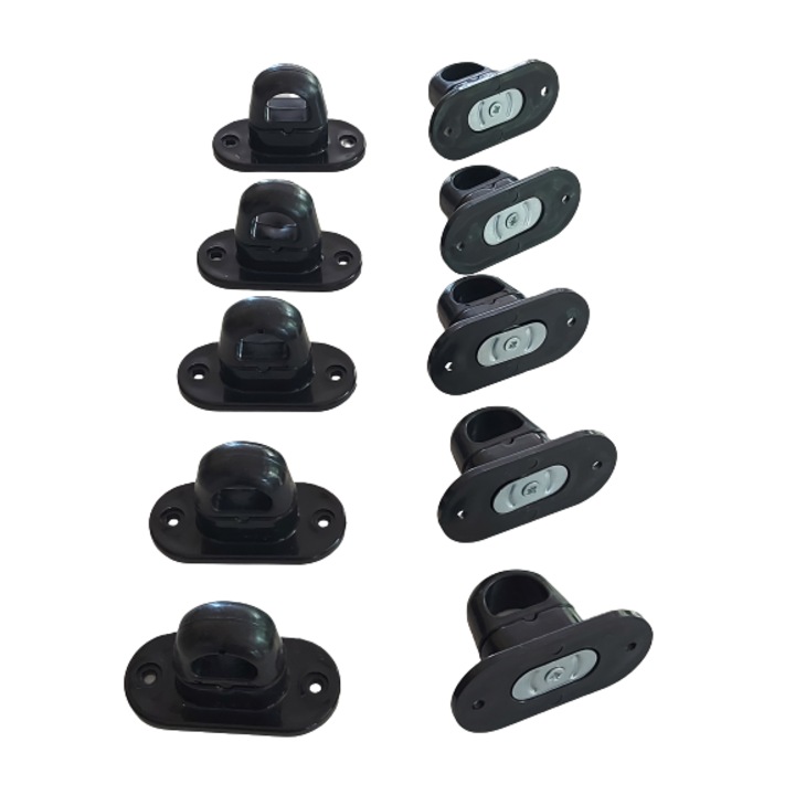 Set 250 Bride Rotative Negru Miez Metalic si Arc Inchideri Terase Prelate Sere Corturi, Italika