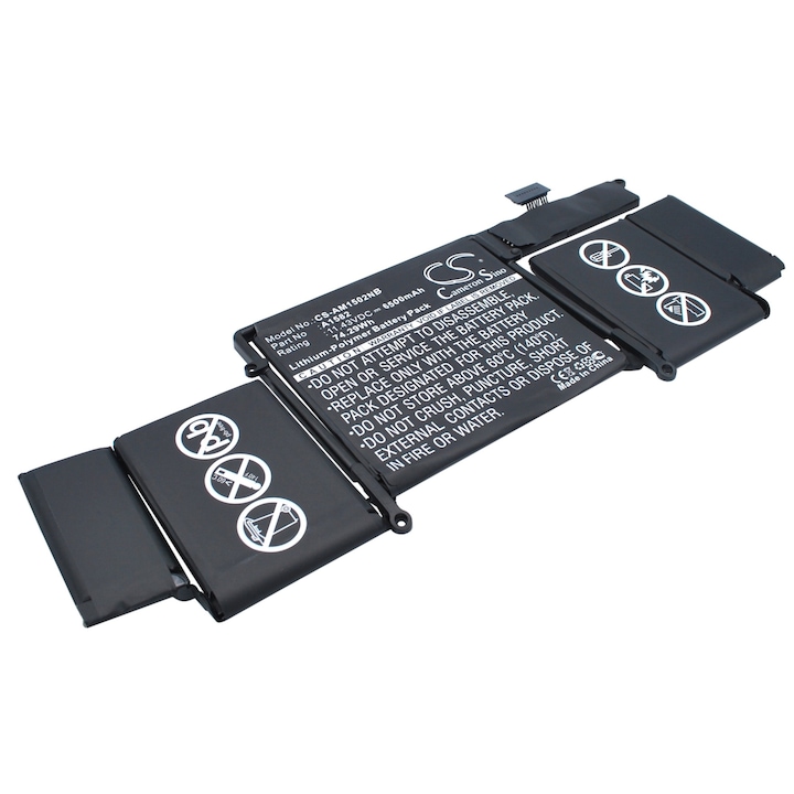 Baterie laptop, Seilylanka, 6500mAh, 11.43V, Compatibila cu Apple A1582 MF841LL/A MacBook Pro(ME662ZP/A), Negru