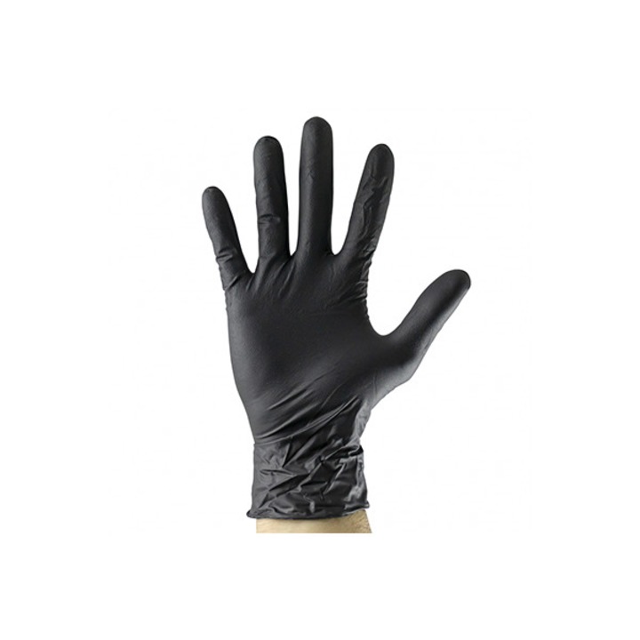 Set 100 manusi negre de unica folosinta JBM 26685, de nitril, marime L