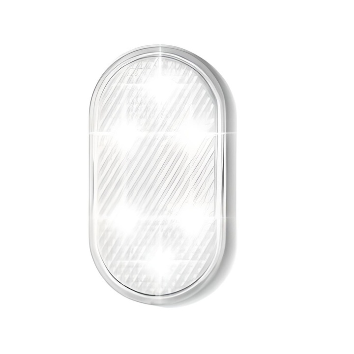 Mini Led Interior Auto, Lumina Ambientala Fara Fir, Reincarcabila Usb, Fixare Dublu Adeziv, 120 mAH, 3W, 5x3 cm, Alb
