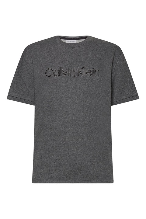 CALVIN KLEIN, Тениска с лого, Меланж тъмно сиво
