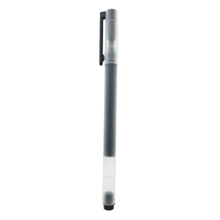 Set 10 pix-uri cu gel negru, Xiaomi Mi High-capacity, varf 0.5mm, cu capac, in cutie Semitransparent 10