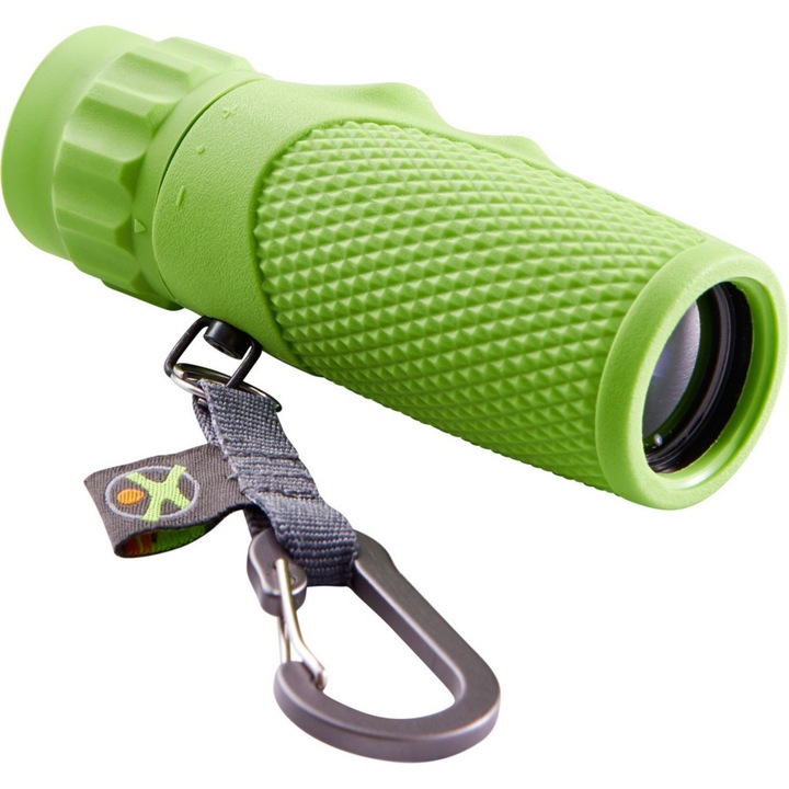 Telescop copii Haba Terra Kids, 4 ani+, 4.2 x 4.2 x 17 cm, plastic, metal, Verde