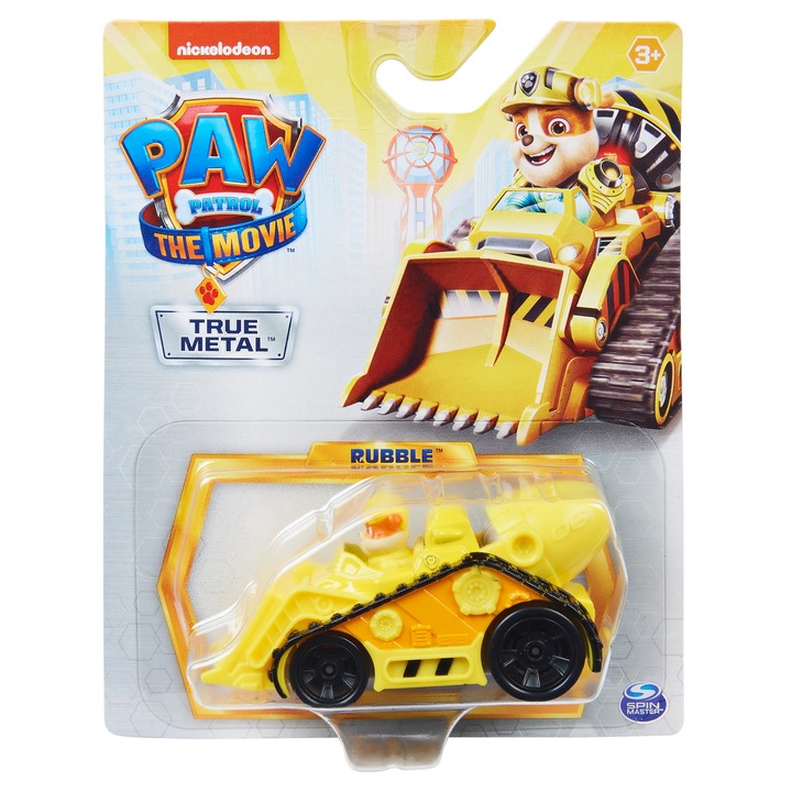 Masinuta True Metal Paw Patrol - The Movie, Rubble