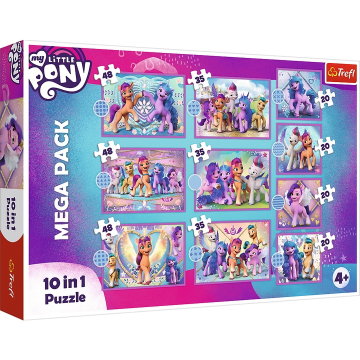Пъзел Trefl 10 в 1 - My Little Pony, Блестящите понита, 20/35/48 части
