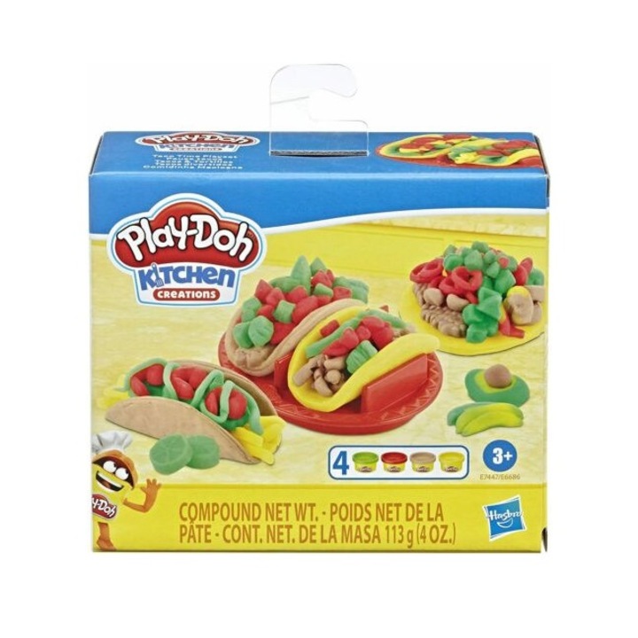 Set de Joaca Interactiv, Hasbro Play Doh Kitchen Creations Taco Time, 8 Piese