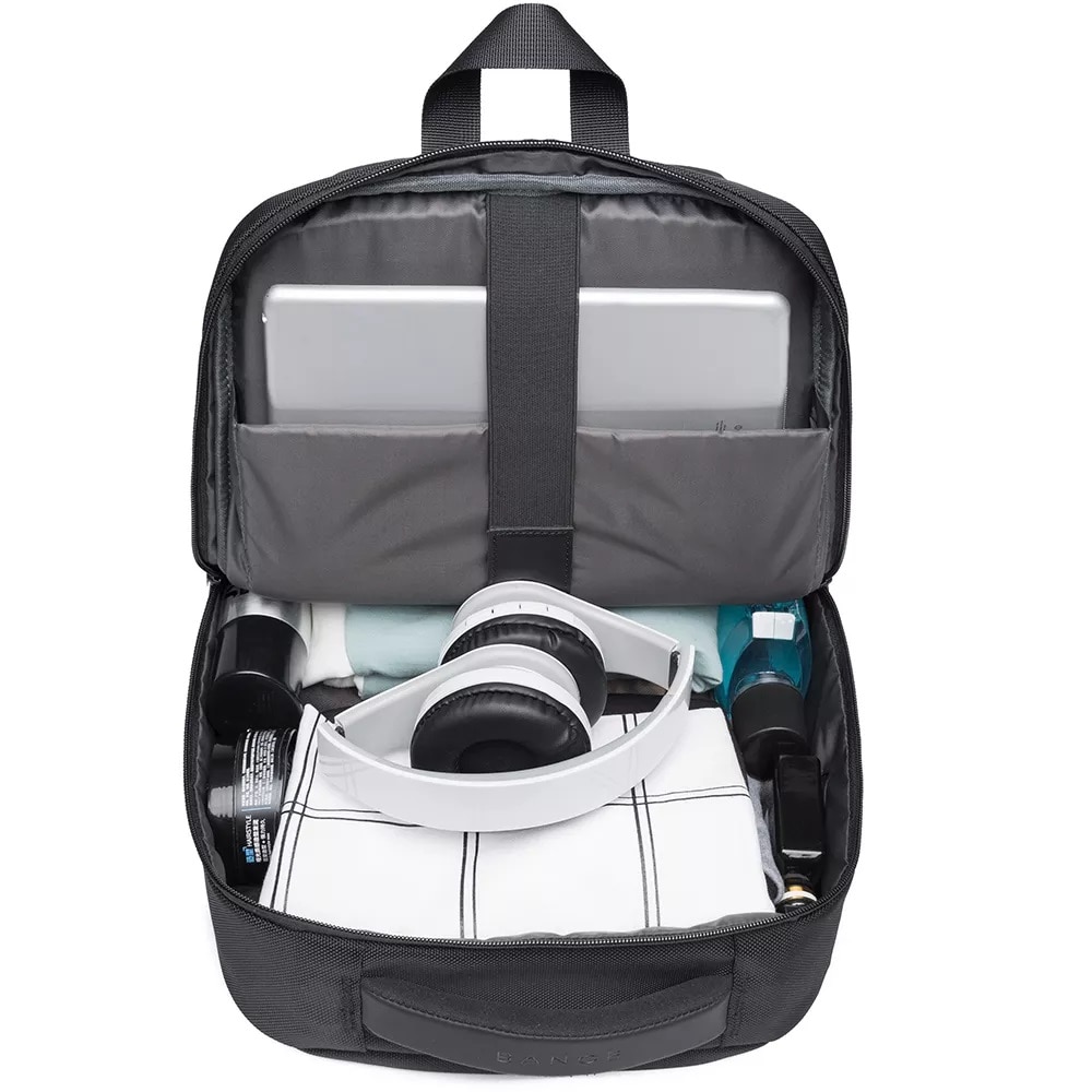Rucsac laptop 15.6", multifunctional, impermeabil, cu port de incarcare USB, BANGE, 45x32x15 cm, Albastru