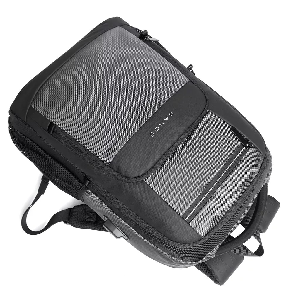 Rucsac laptop 15.6", multifunctional, impermeabil, cu port de incarcare USB, BANGE, 45x32x15 cm, Gri