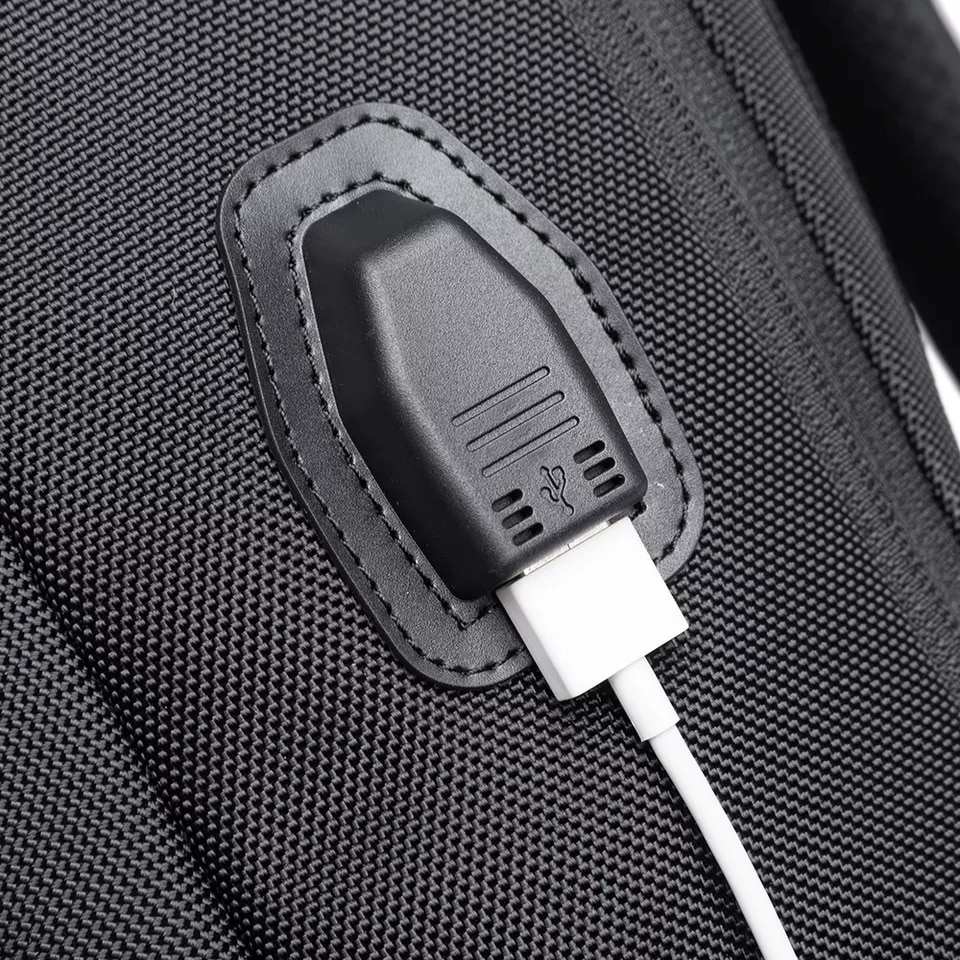 Rucsac laptop 15.6", multifunctional, impermeabil, cu port de incarcare USB, BANGE, 45x32x15 cm, Albastru
