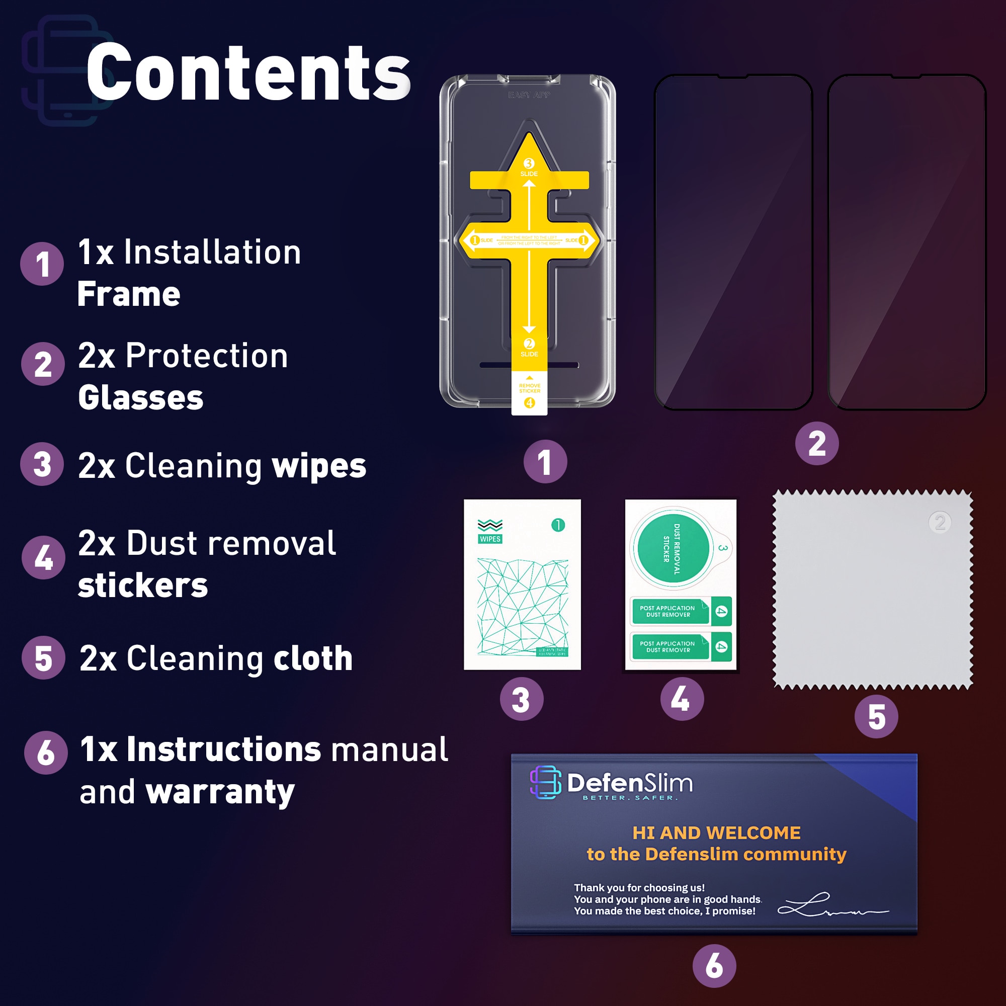 Set 2 Folii sticla compatibil cu Samsung Galaxy S22, DefenSlim, instalare usoara si rapida cu dispozitiv de potrivire automata in 30 sec cu Easy Install Kit patentat, protectie telefon