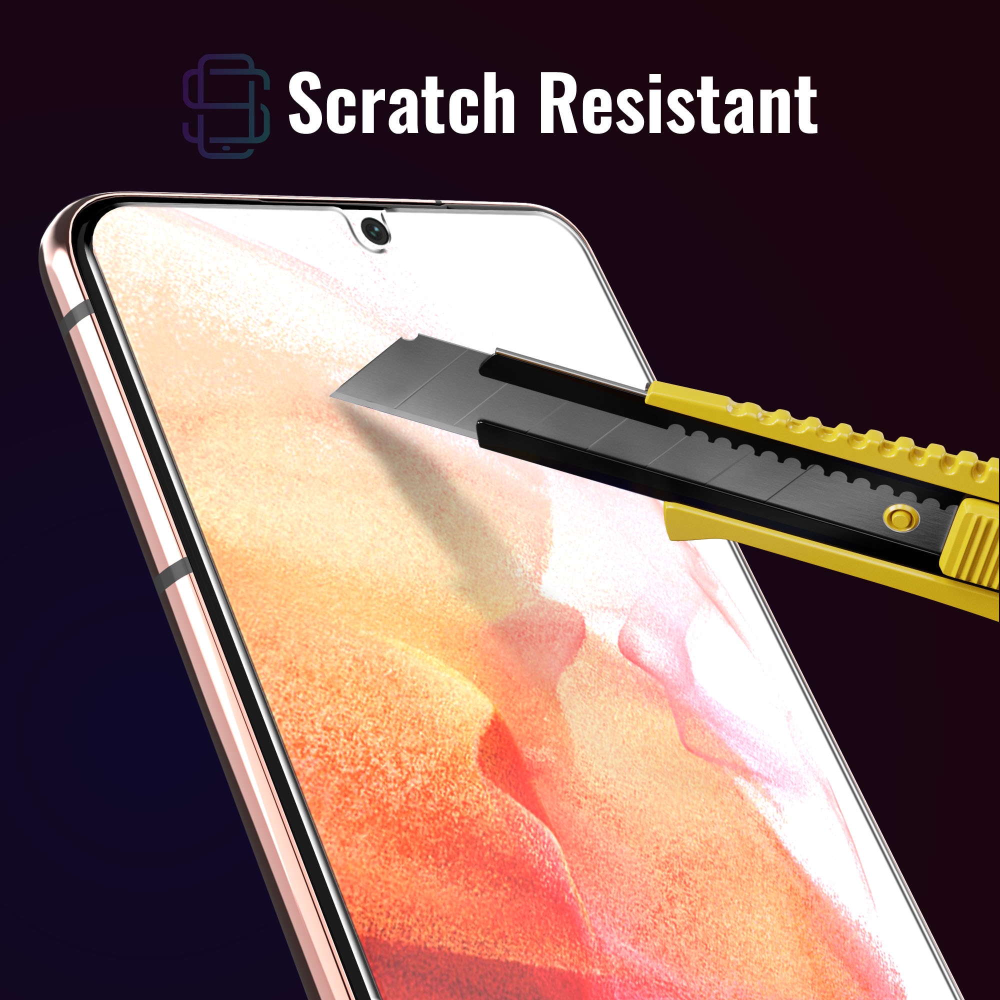 Set 2 Folii sticla compatibil cu Samsung Galaxy S22, DefenSlim, instalare usoara si rapida cu dispozitiv de potrivire automata in 30 sec cu Easy Install Kit patentat, protectie telefon