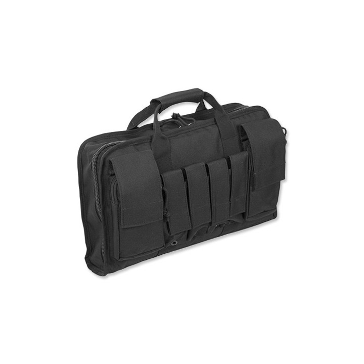 Geanta de transport Mil-Tec, Pentru pistol, 41 x 11 x 24 cm, Poliester, Spuma, Negru